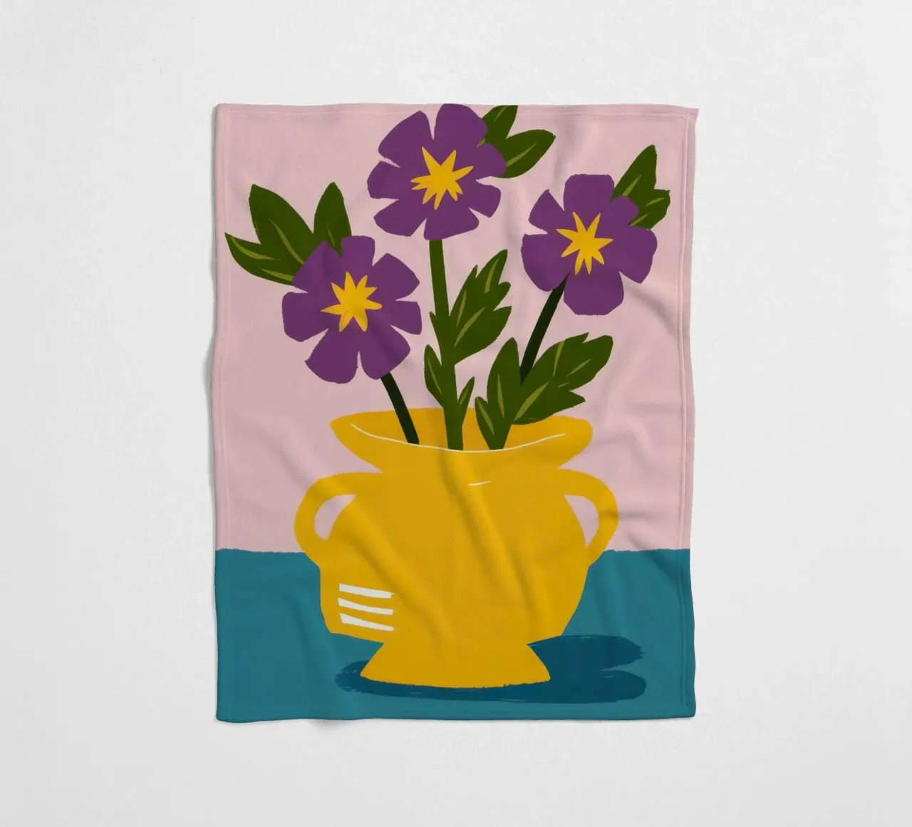Golden Pot Pansies fleece blanket by Rain Balance