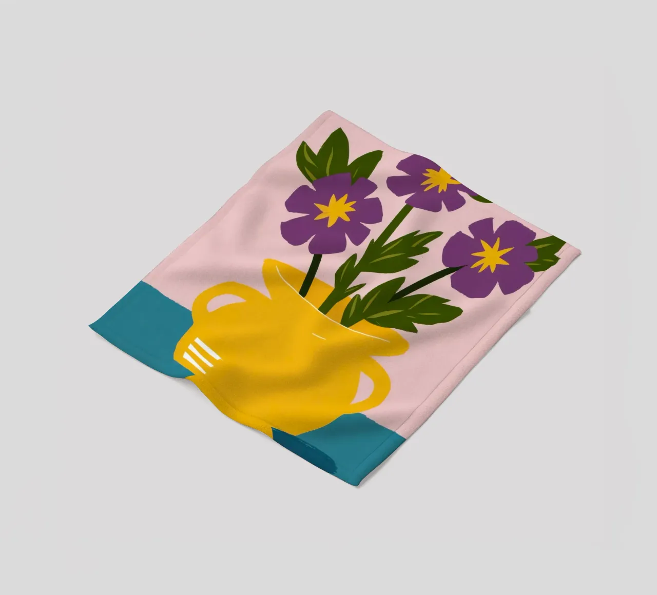 Golden Pot Pansies fleece blanket by Rain Balance