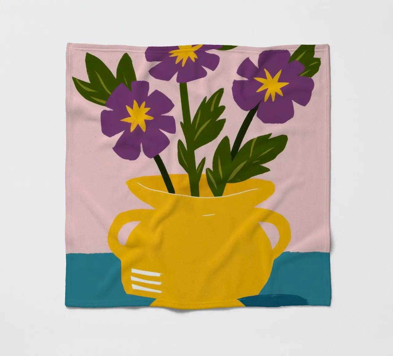 Golden Pot Pansies fleece blanket by Rain Balance