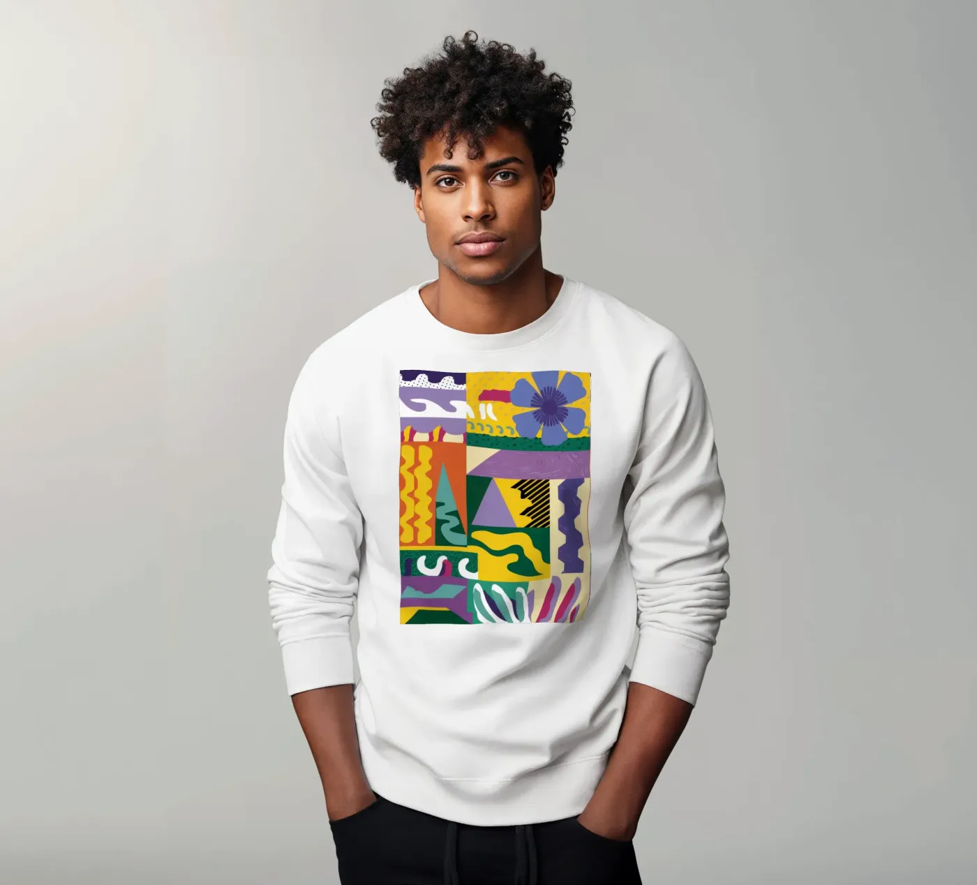 Patchwork Pattern Play sweat de Monuments Fire