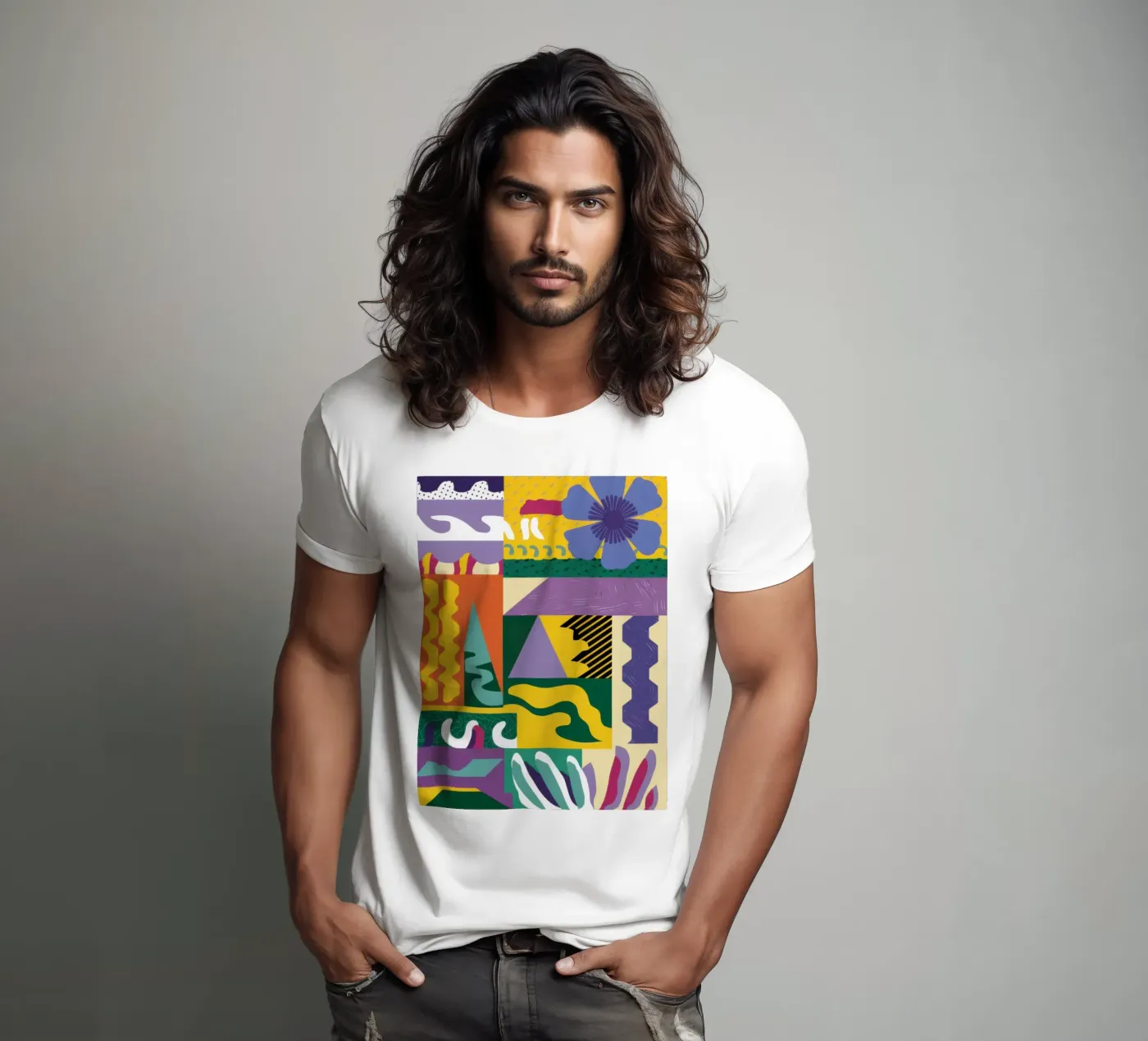 Patchwork Pattern Play T-Shirt von Monuments Fire