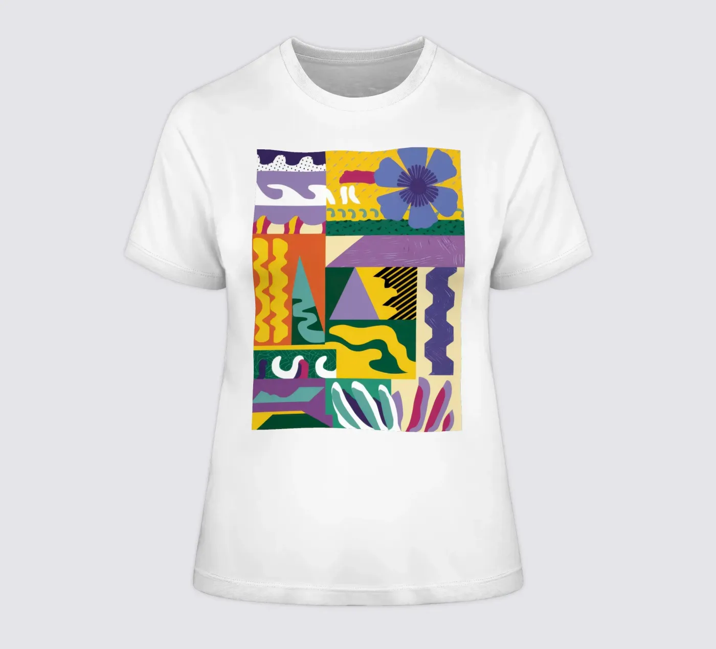 Patchwork Pattern Play t-shirt ajusté pour femmes de Monuments Fire