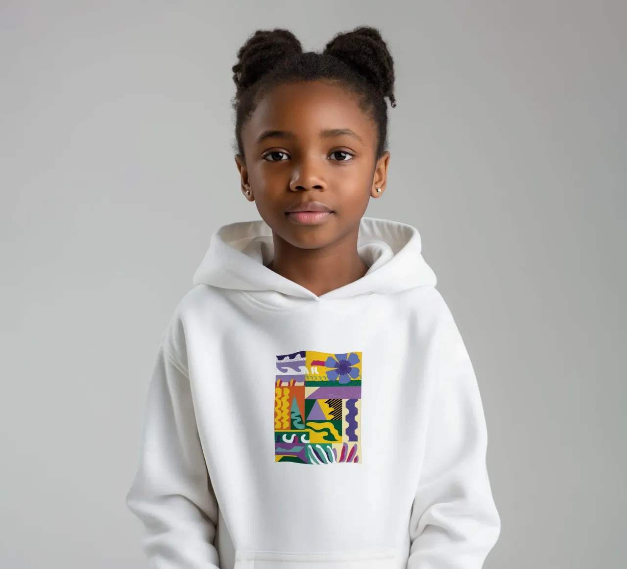Patchwork Pattern Play kids hoodie by Monuments Fire