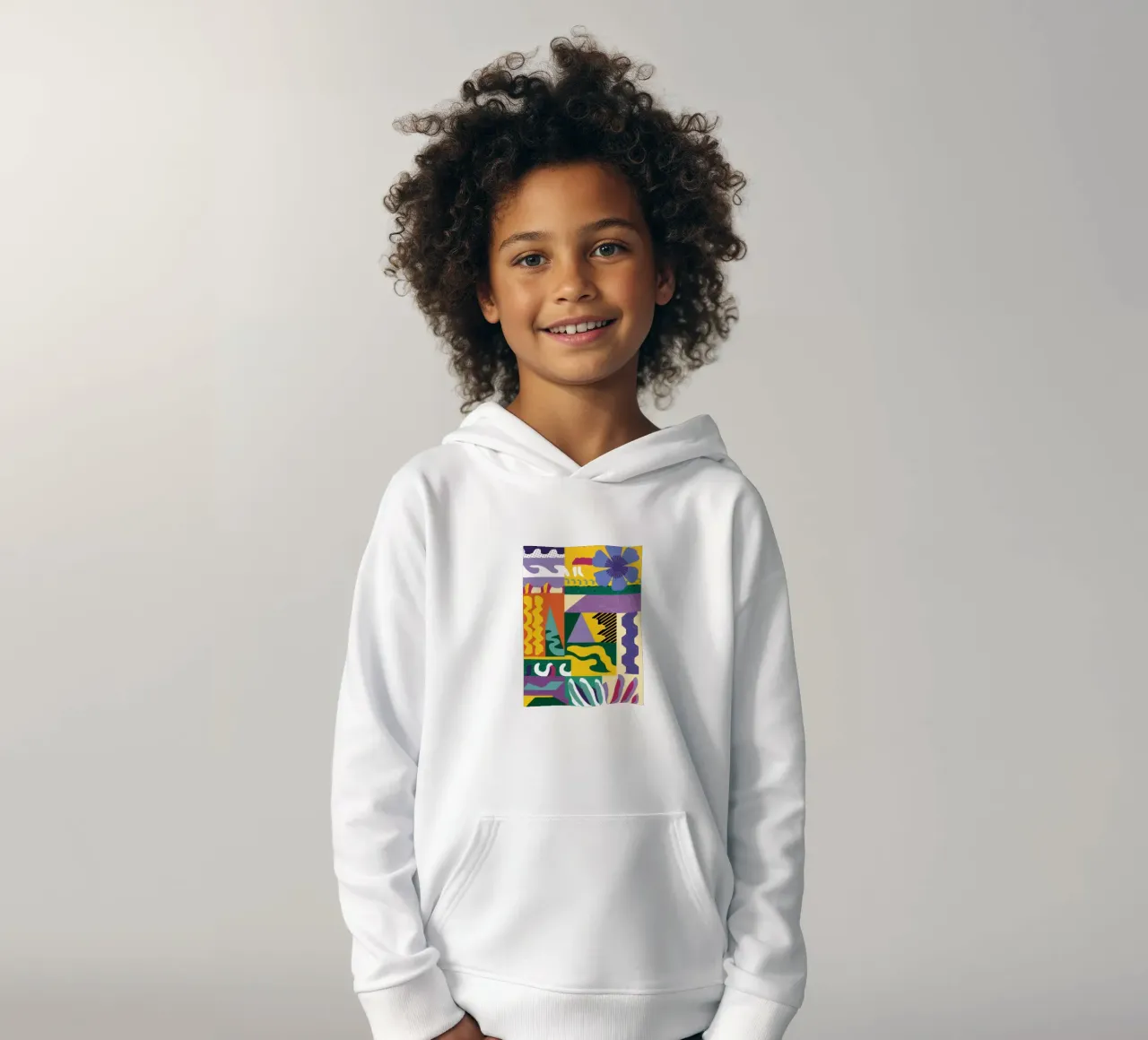 Patchwork Pattern Play kids hoodie by Monuments Fire