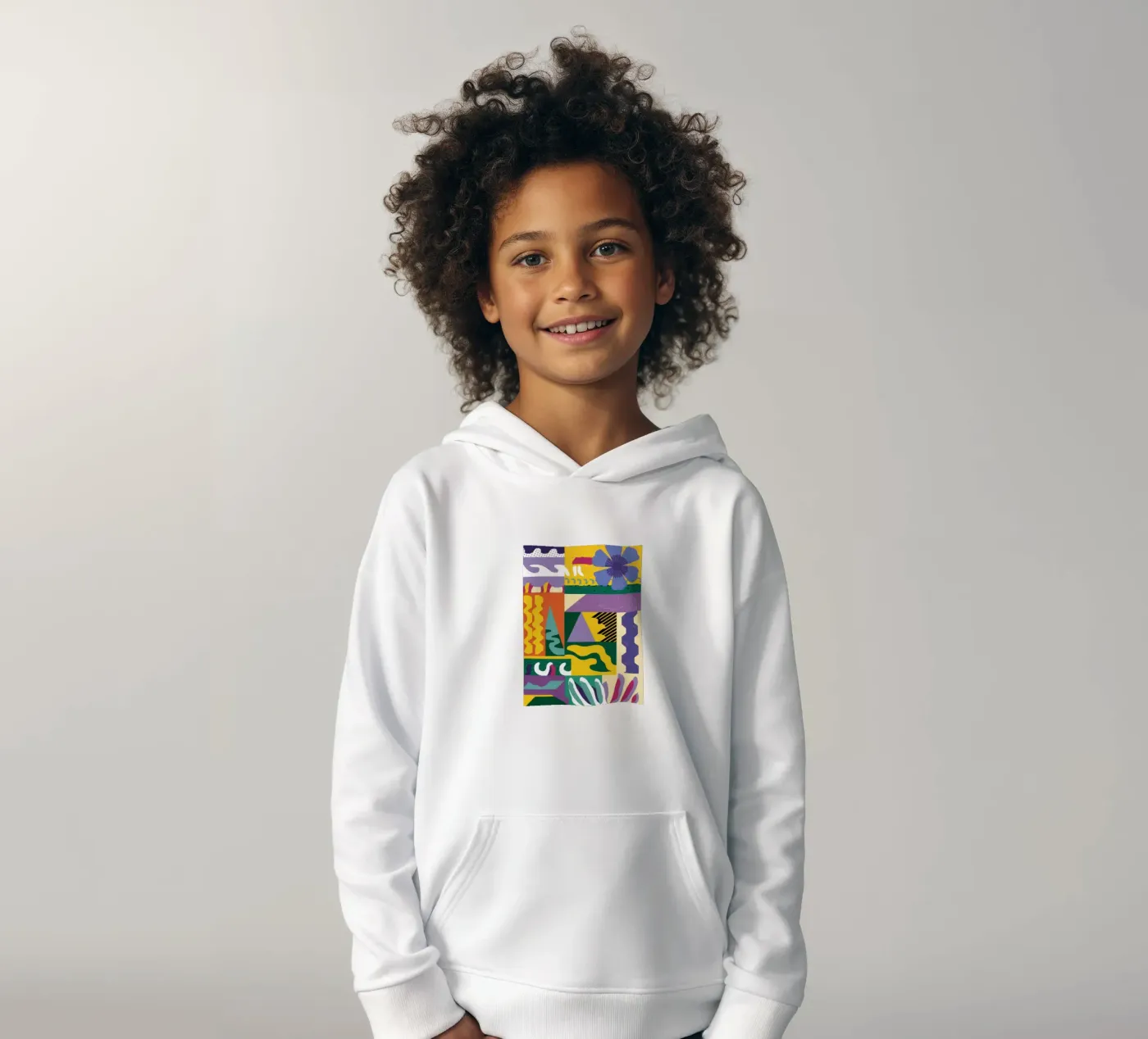 Patchwork Patroon Spelen kinder hoodie van Monuments Fire