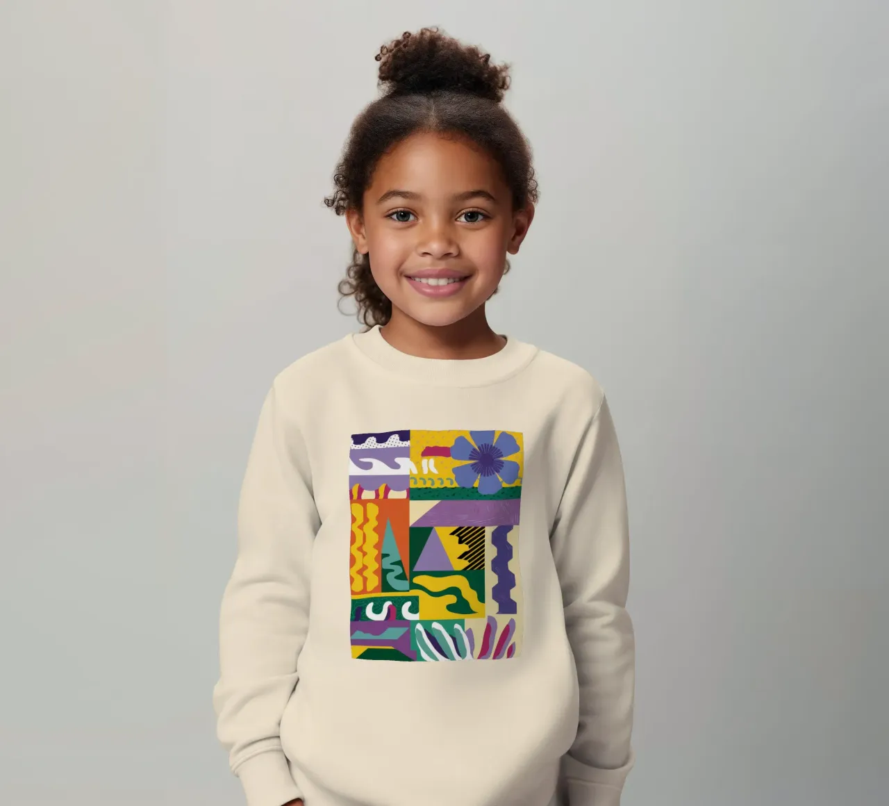 Patchwork Pattern Play kids sweatshirt by Monuments Fire