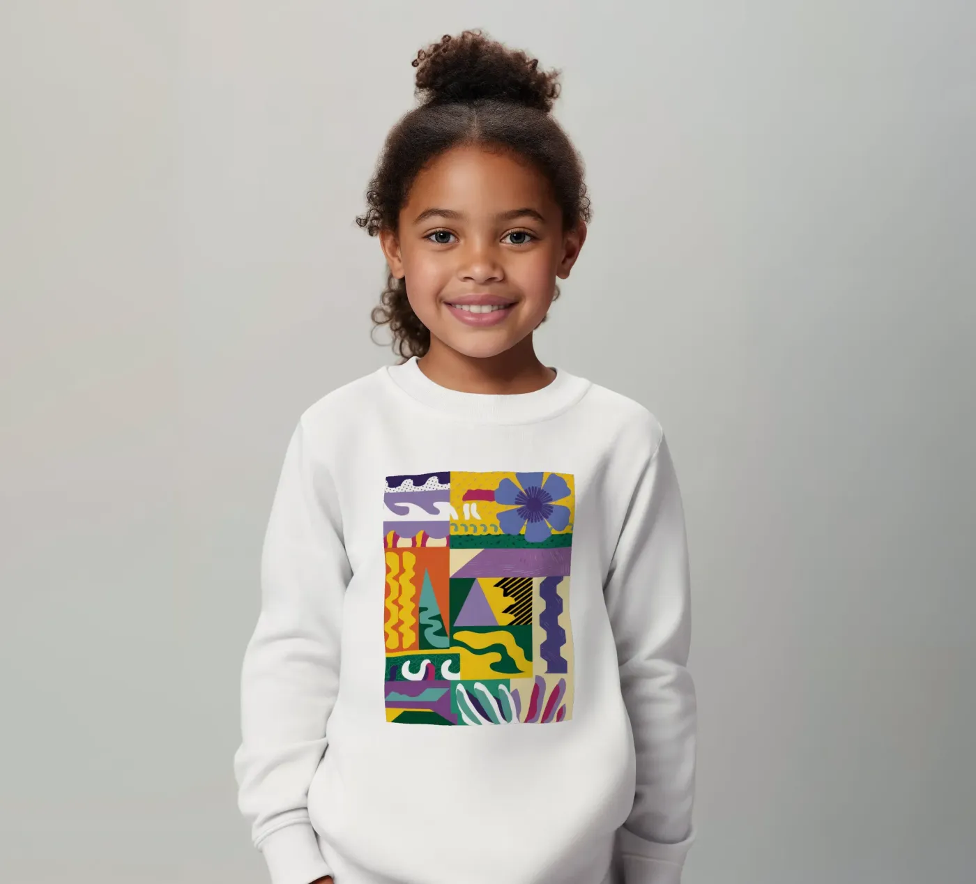 Patchwork-Muster spielen Kinder Sweatshirt von Monuments Fire