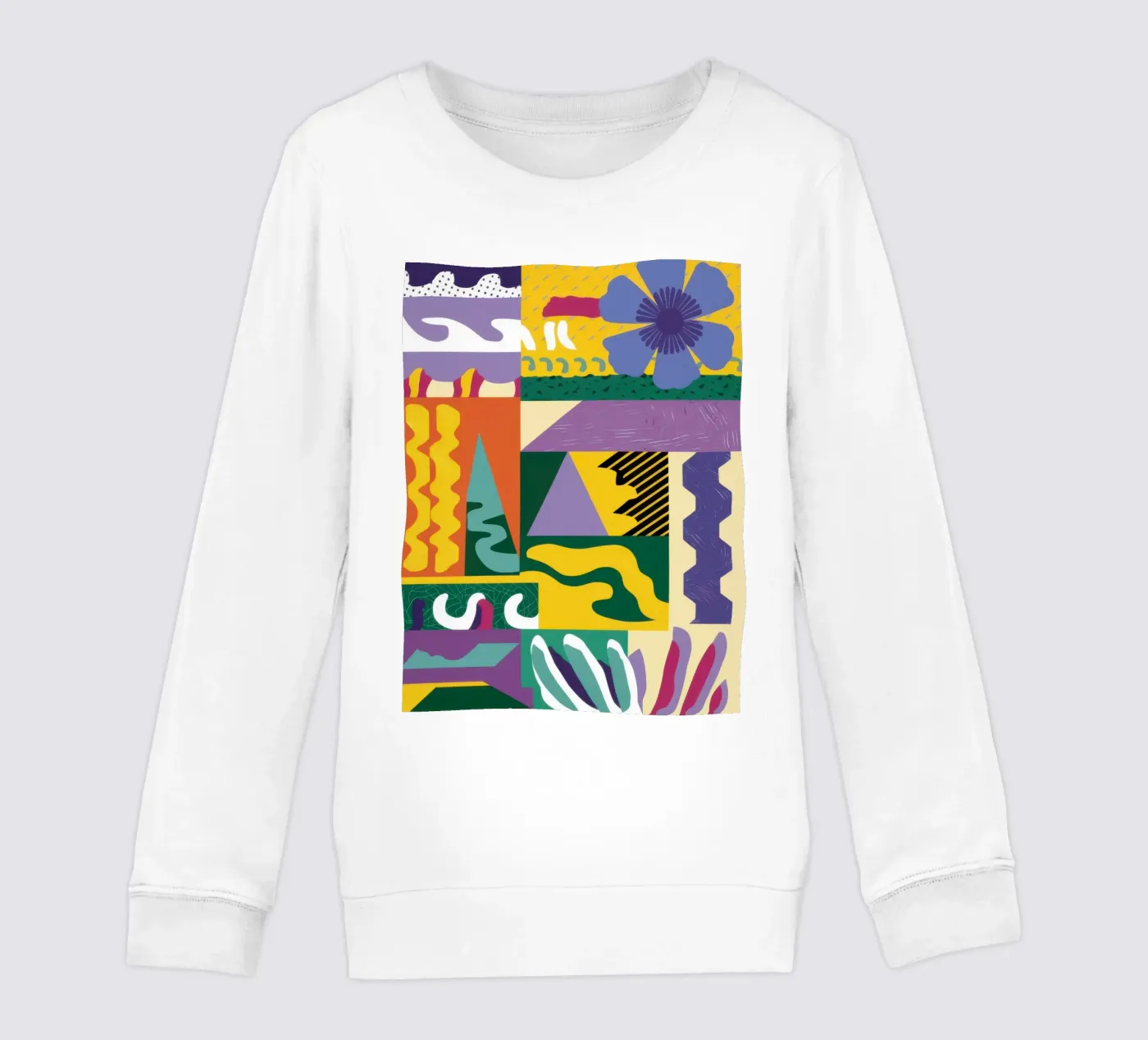 Patchwork-Muster spielen Kinder Sweatshirt von Monuments Fire