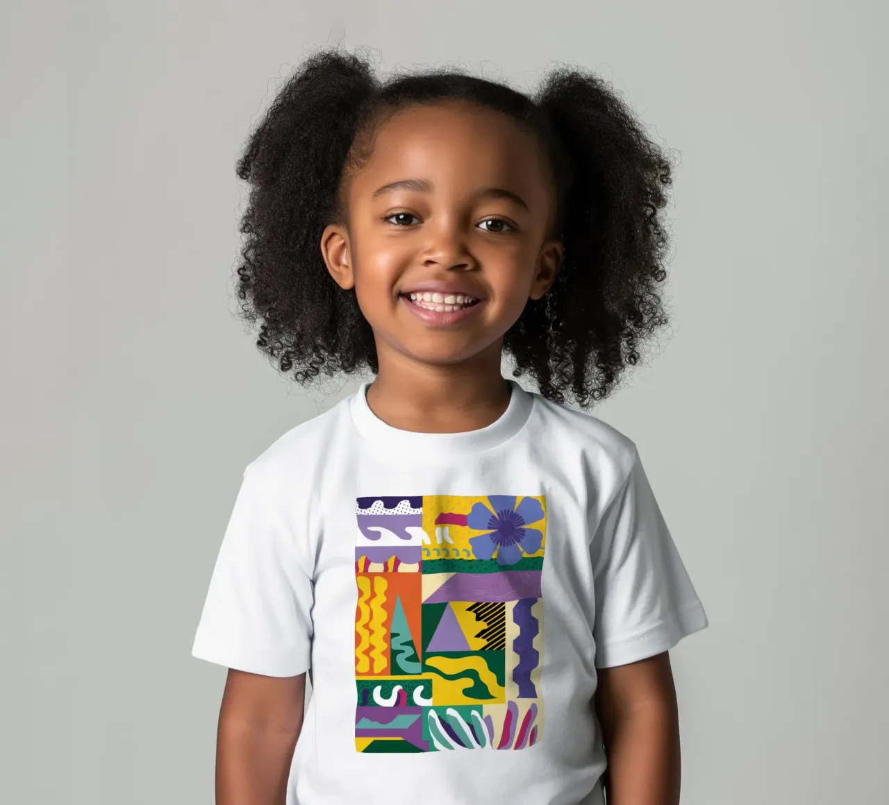 Patchwork Pattern Play kids t-shirt by Monuments Fire