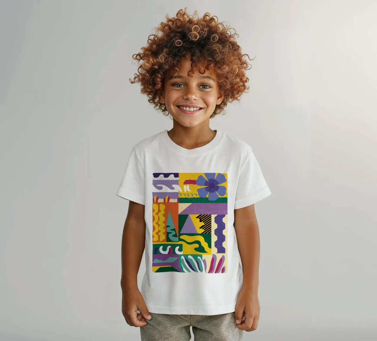 Patchwork Pattern Play kids t-shirt by Monuments Fire