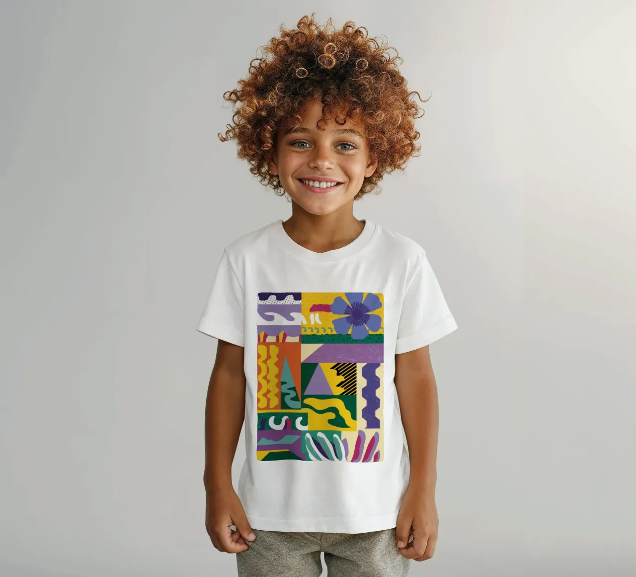 Patchwork Pattern Play kids t-shirt by Monuments Fire