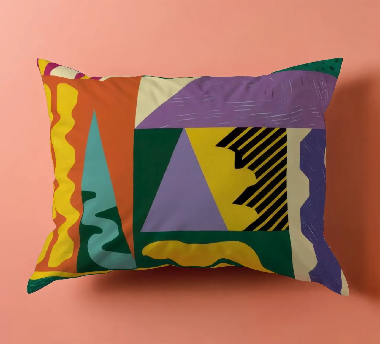 Patchwork Pattern Play decorative cushion by Monuments Fire