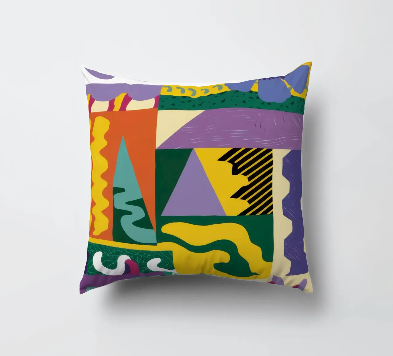 Patchwork Pattern Play decorative cushion by Monuments Fire