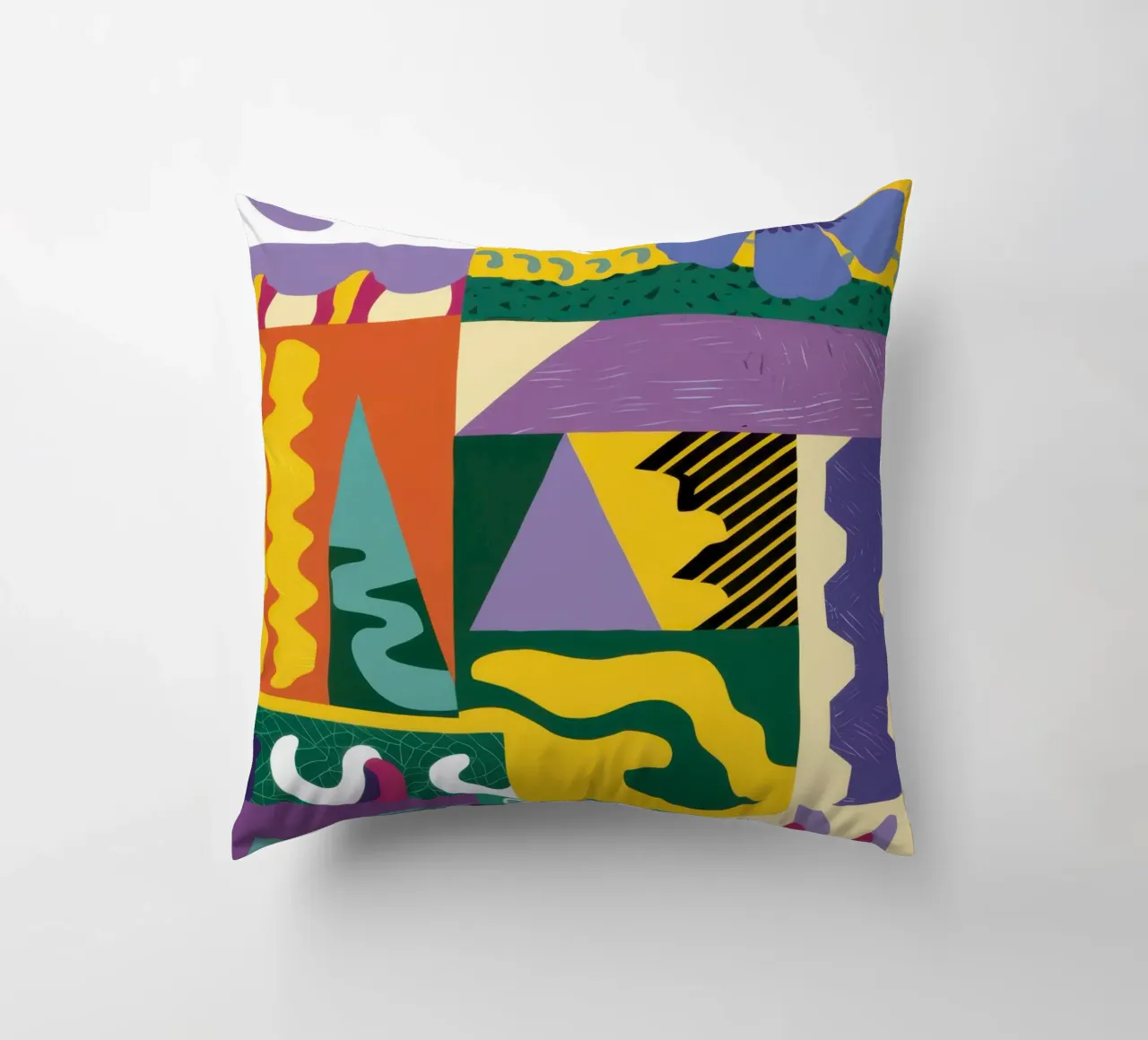 Patchwork Pattern Play decorative cushion by Monuments Fire