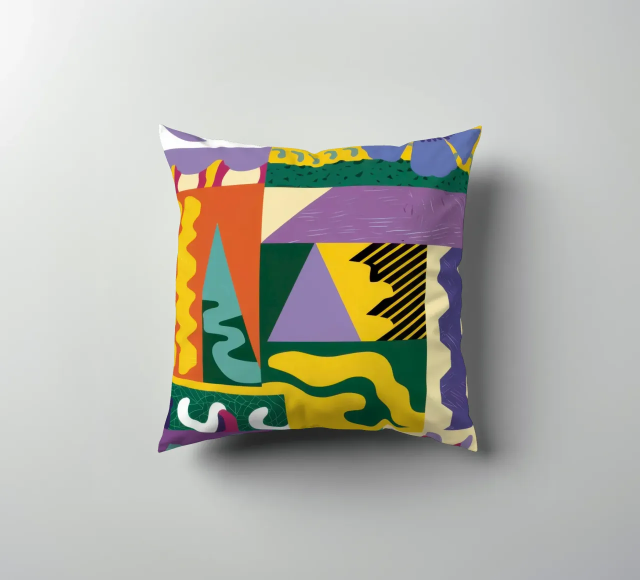 Patchwork Pattern Play decorative cushion by Monuments Fire