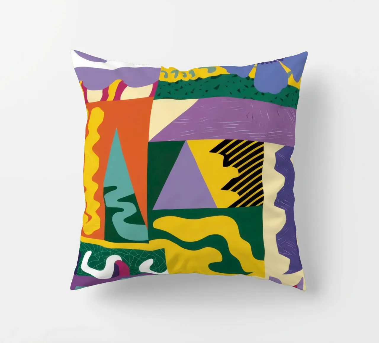 Patchwork Pattern Play decorative cushion by Monuments Fire