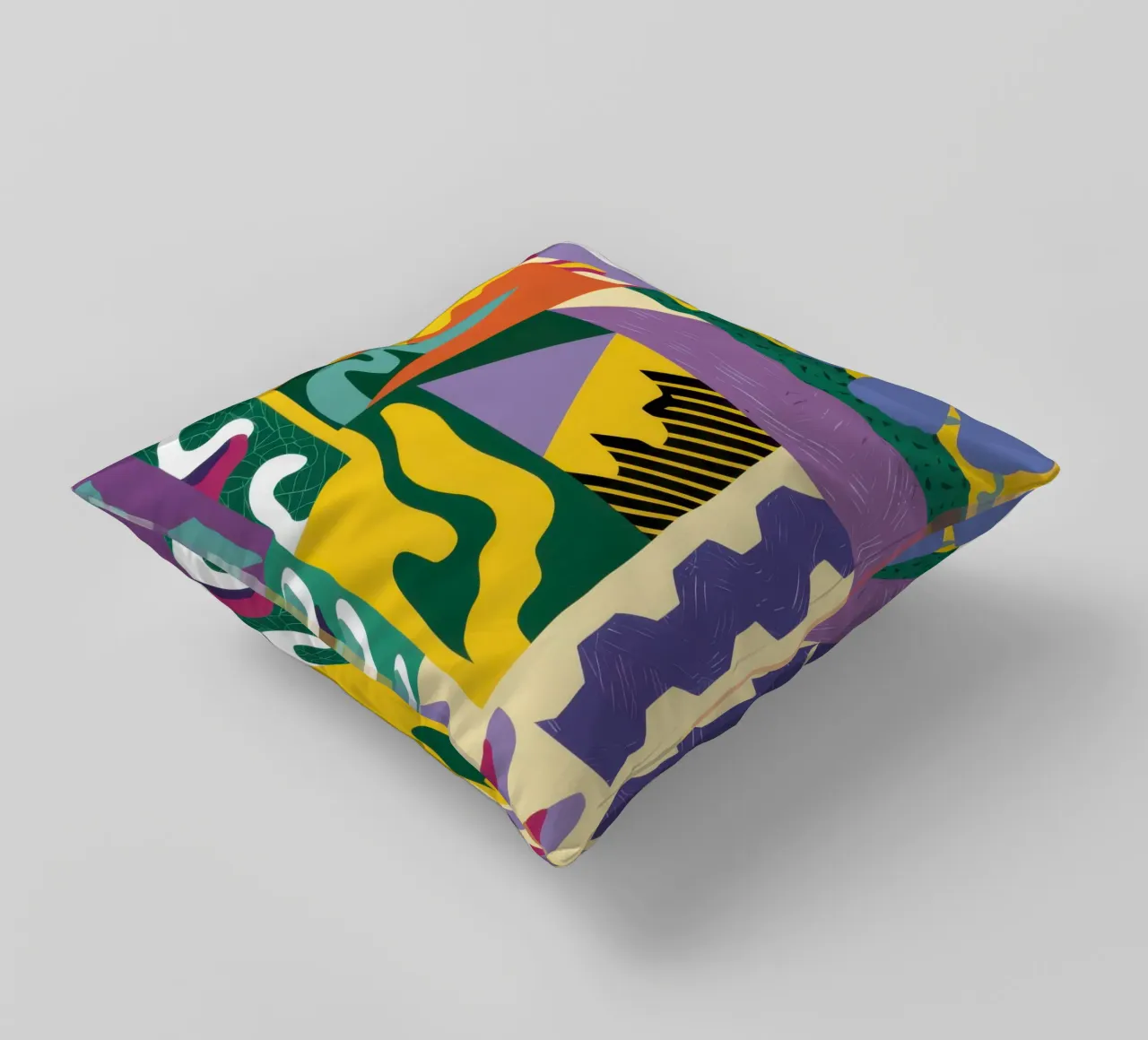 Patchwork Pattern Play decorative cushion by Monuments Fire