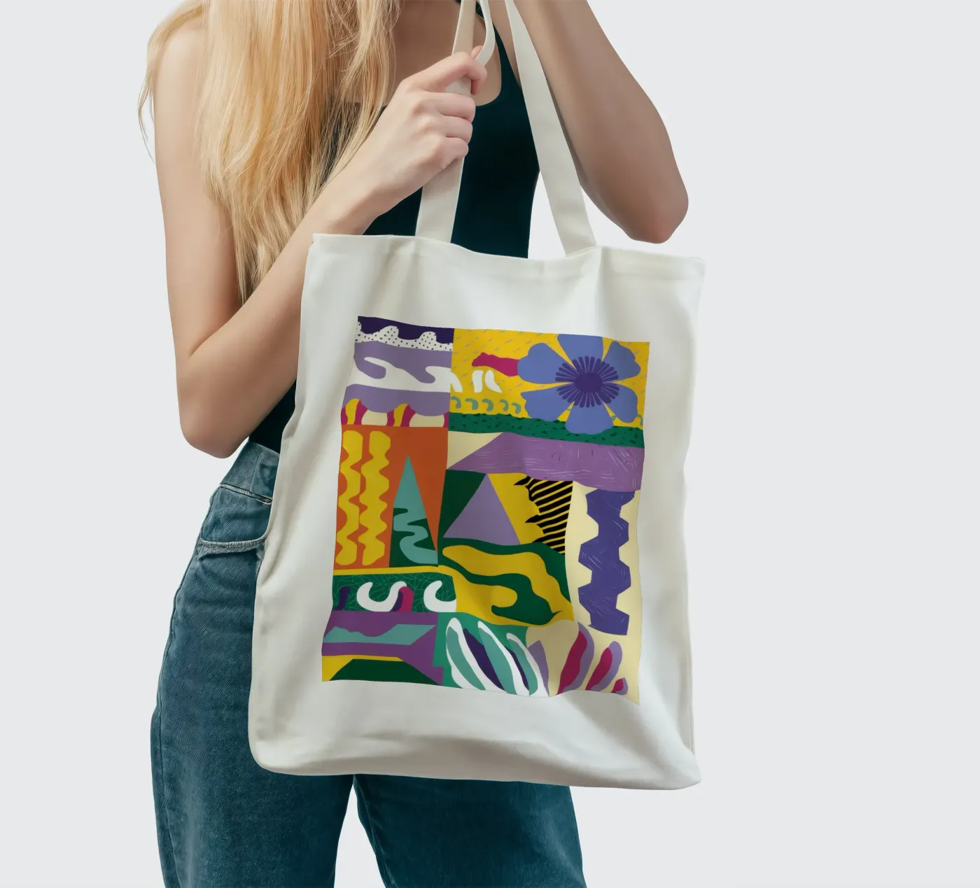 Patchwork Pattern Play Jutebeutel von Monuments Fire