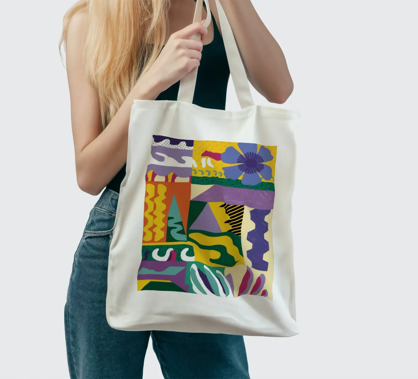 Patchwork Pattern Play Jutebeutel von Monuments Fire