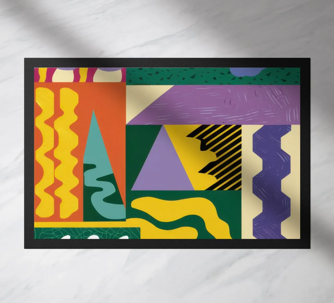 Patchwork Pattern Play doormat by Monuments Fire