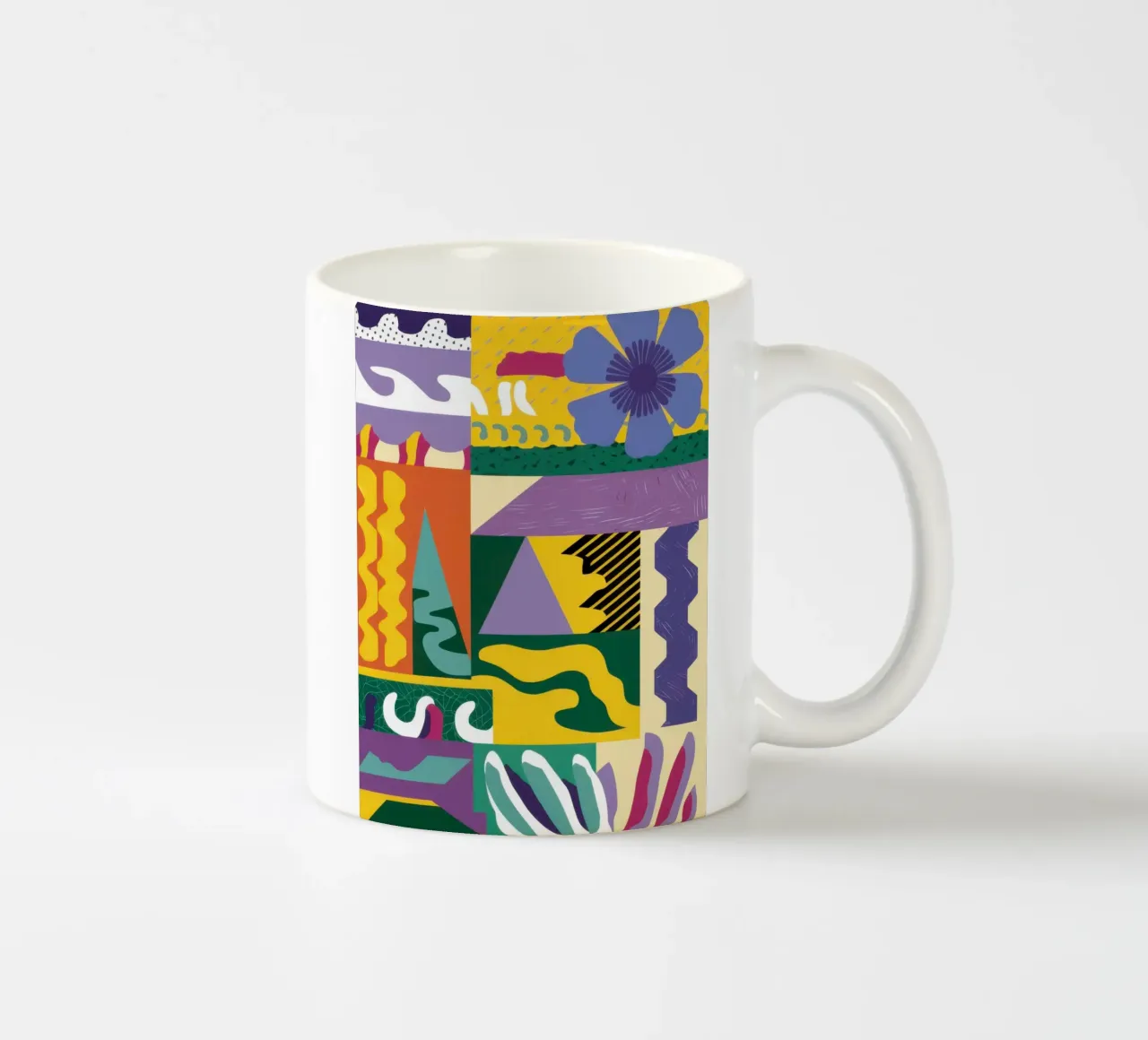 Patchwork Pattern Play ceramic mug by Monuments Fire