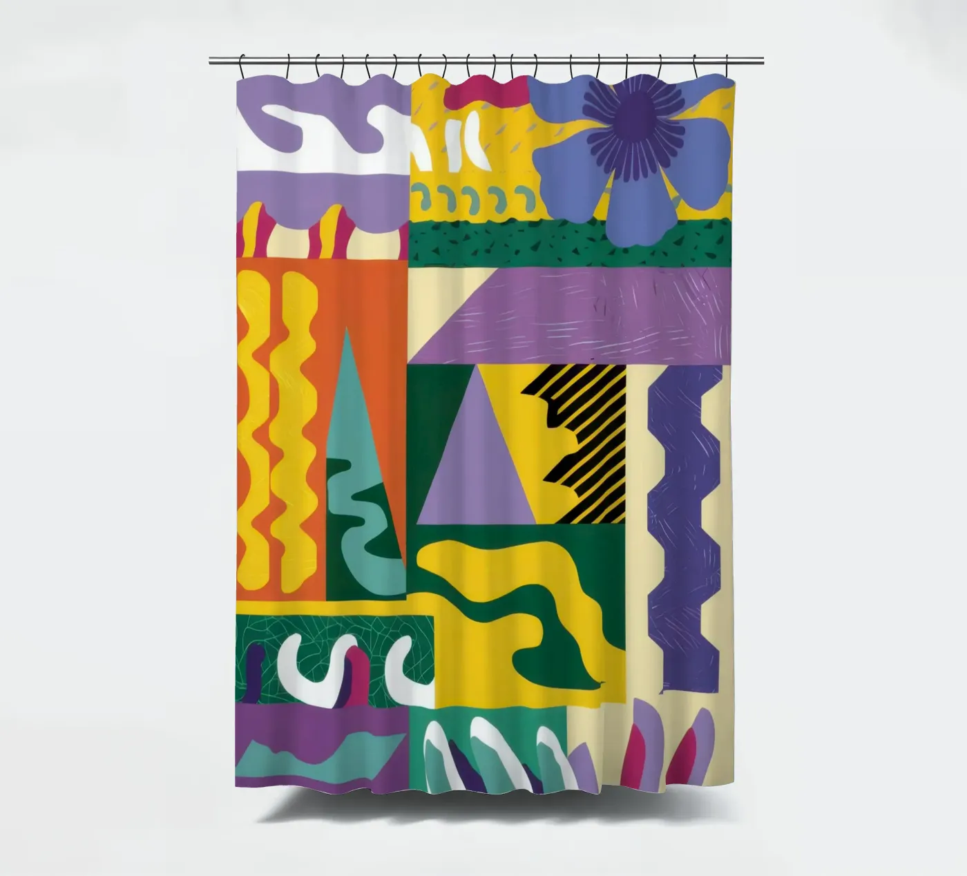 Patchwork Patroon Spelen douchegordijn van Monuments Fire