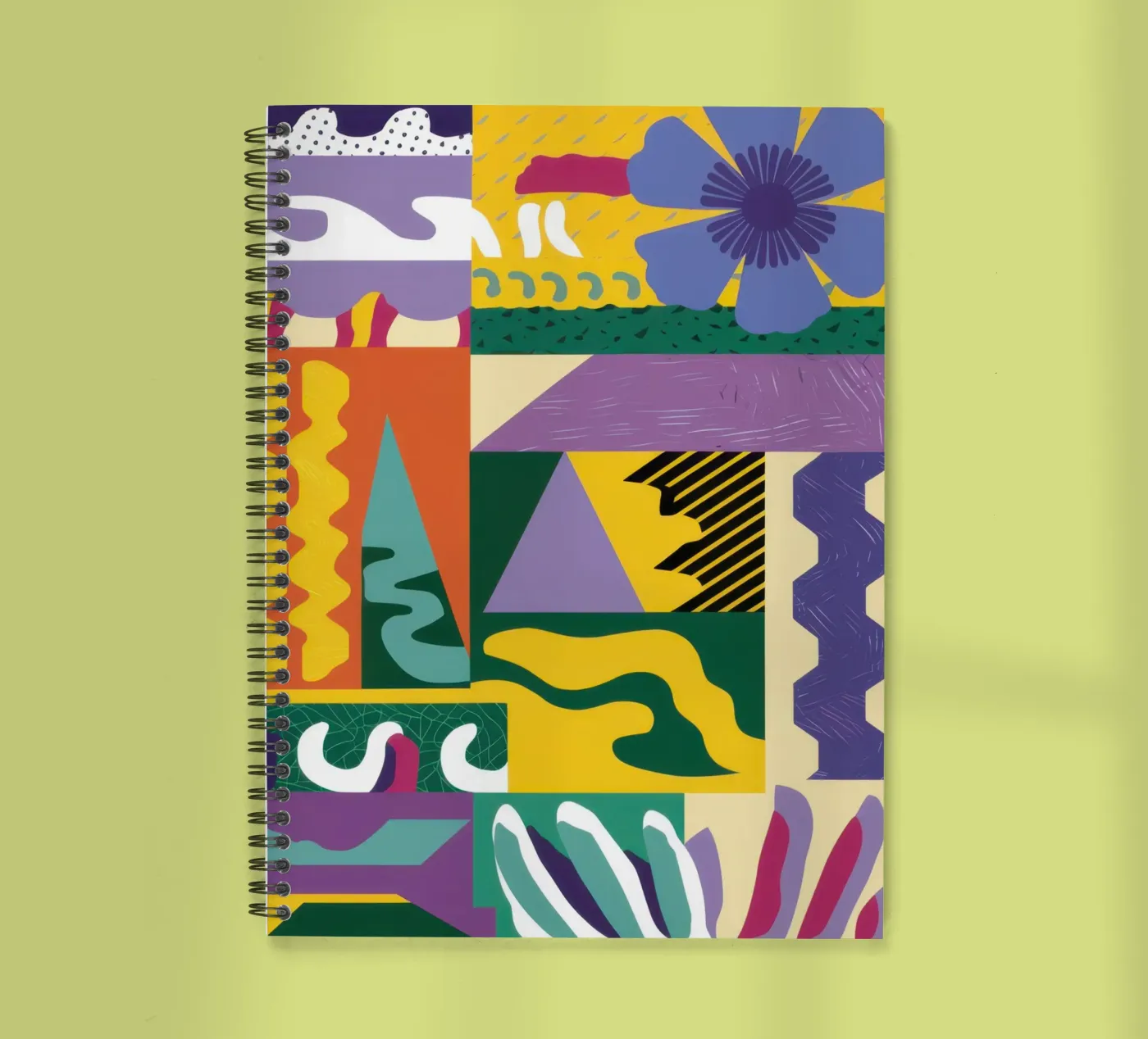 Patchwork Patroon Spelen notitieboek met spiraal van Monuments Fire