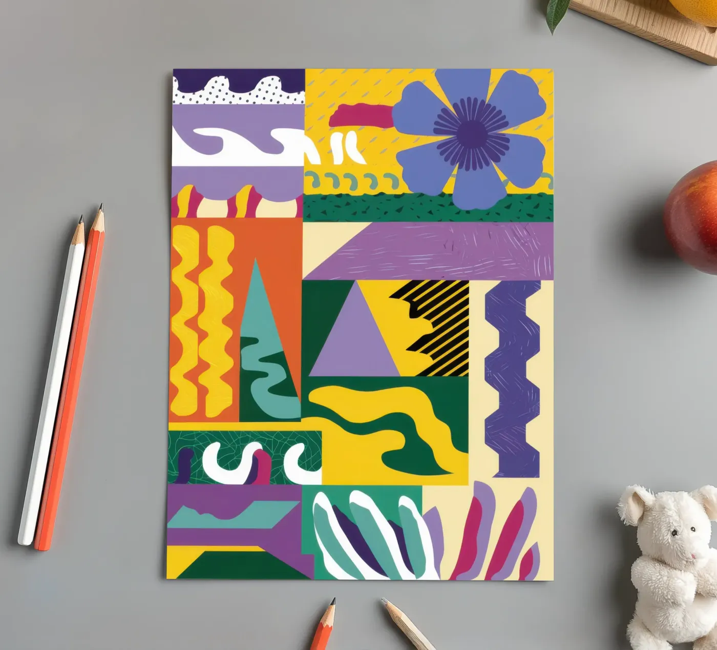 Patchwork Pattern Play planche autocollant de Monuments Fire
