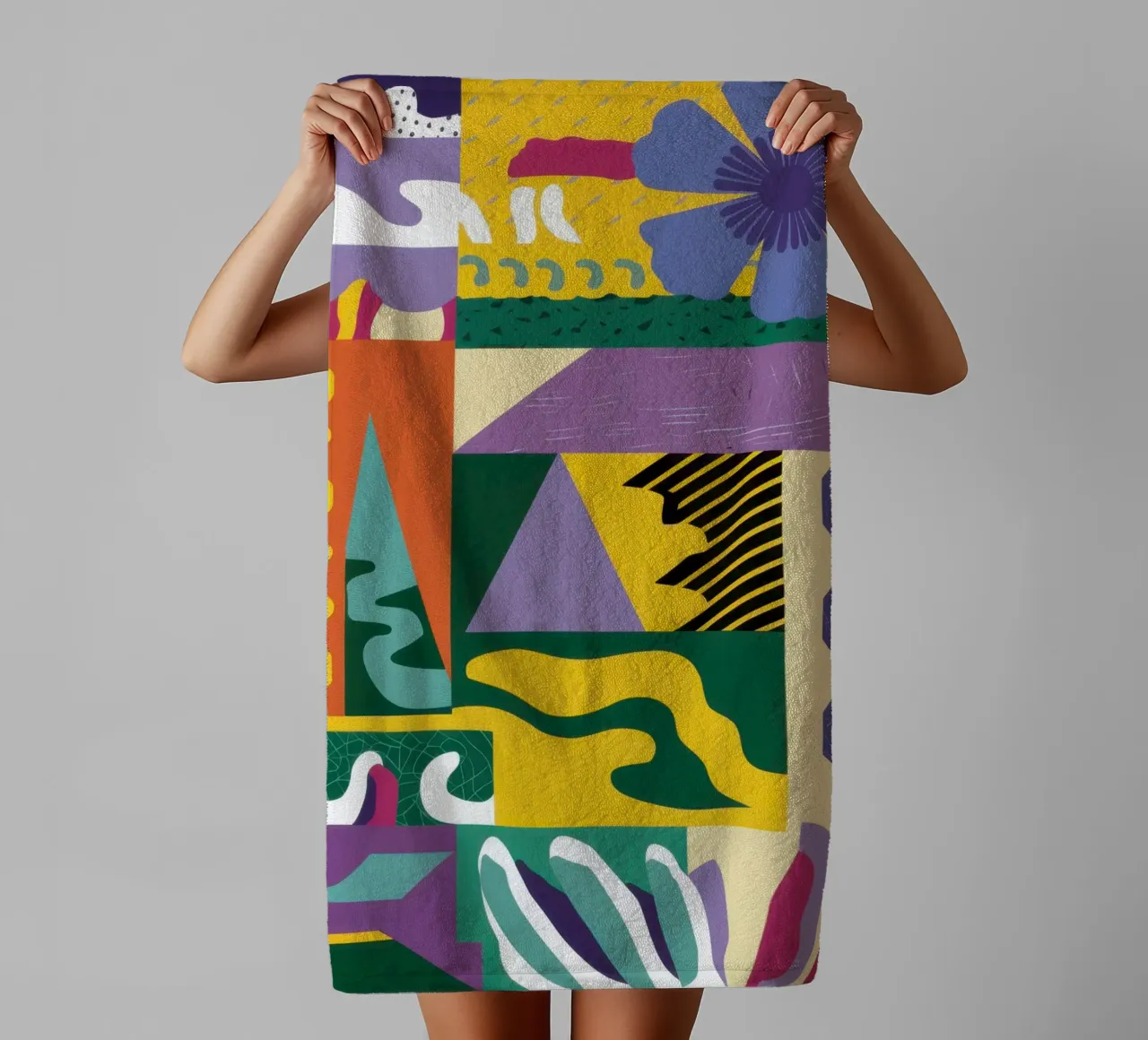 Jeu de motifs en patchwork serviette de bain de Monuments Fire