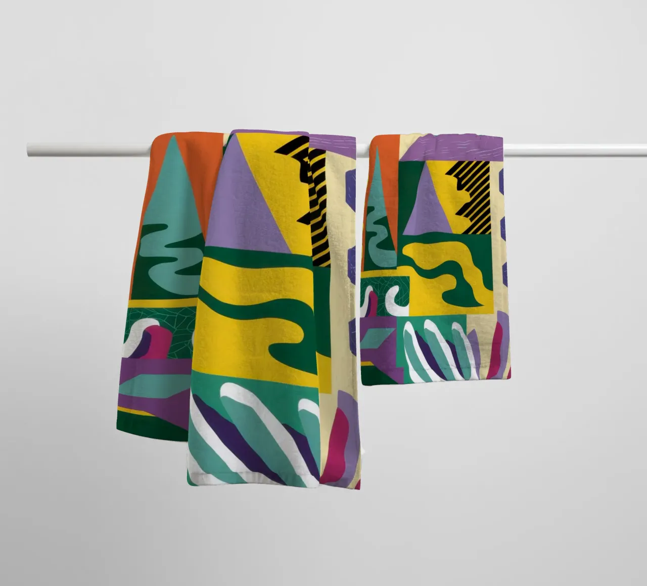 Jeu de motifs en patchwork serviette de bain de Monuments Fire