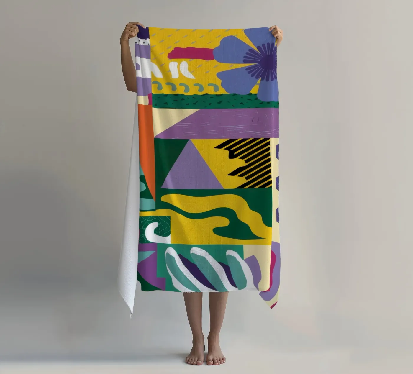 Patchwork Patroon Spelen strandhanddoek van Monuments Fire