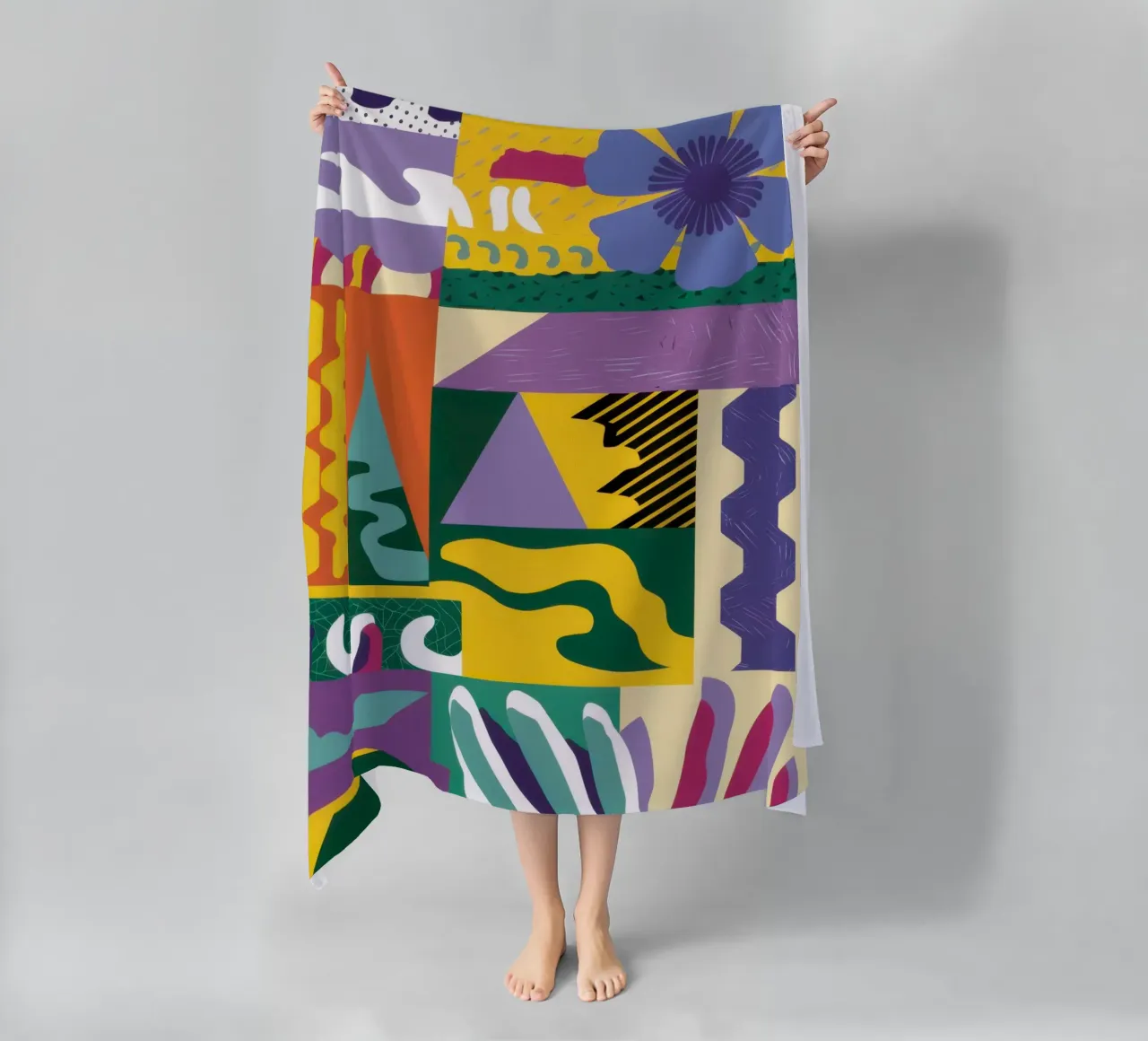 Patchwork Pattern Play beach towel by Monuments Fire
