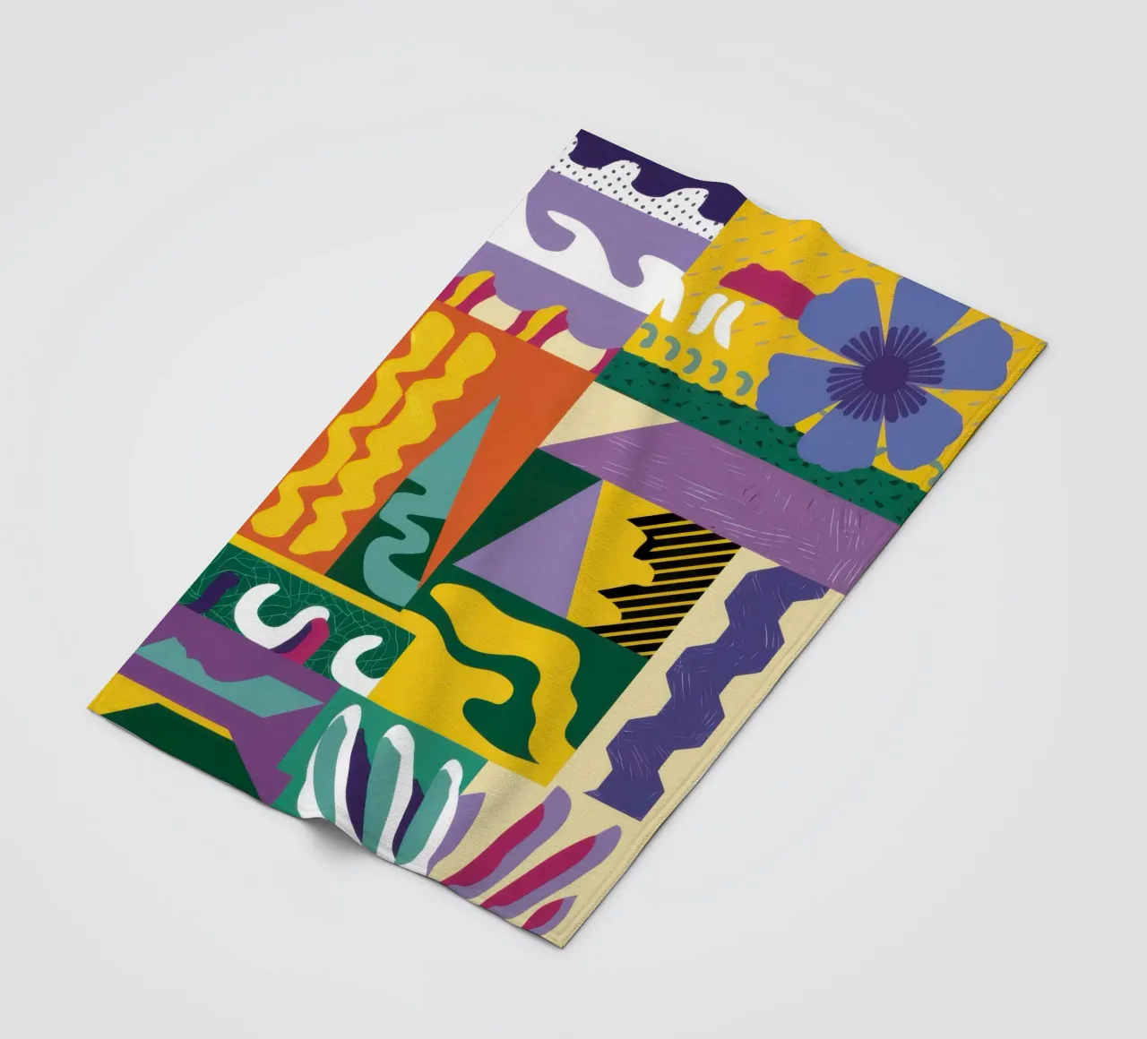 Patchwork Pattern Play fleece blanket by Monuments Fire