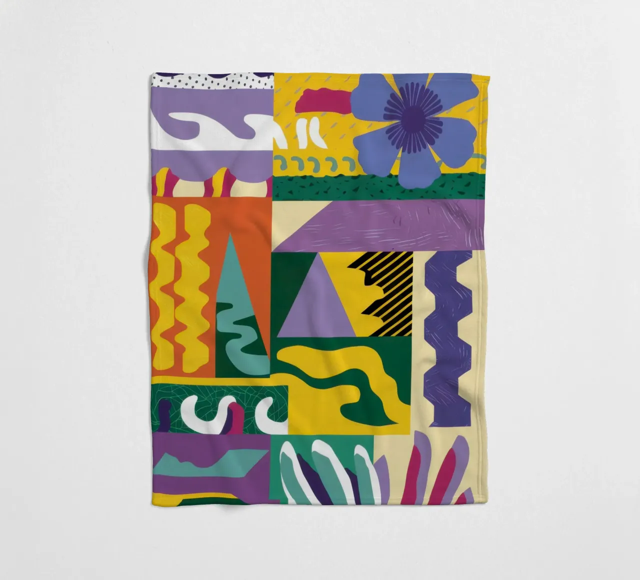 Patchwork Pattern Play fleece blanket by Monuments Fire