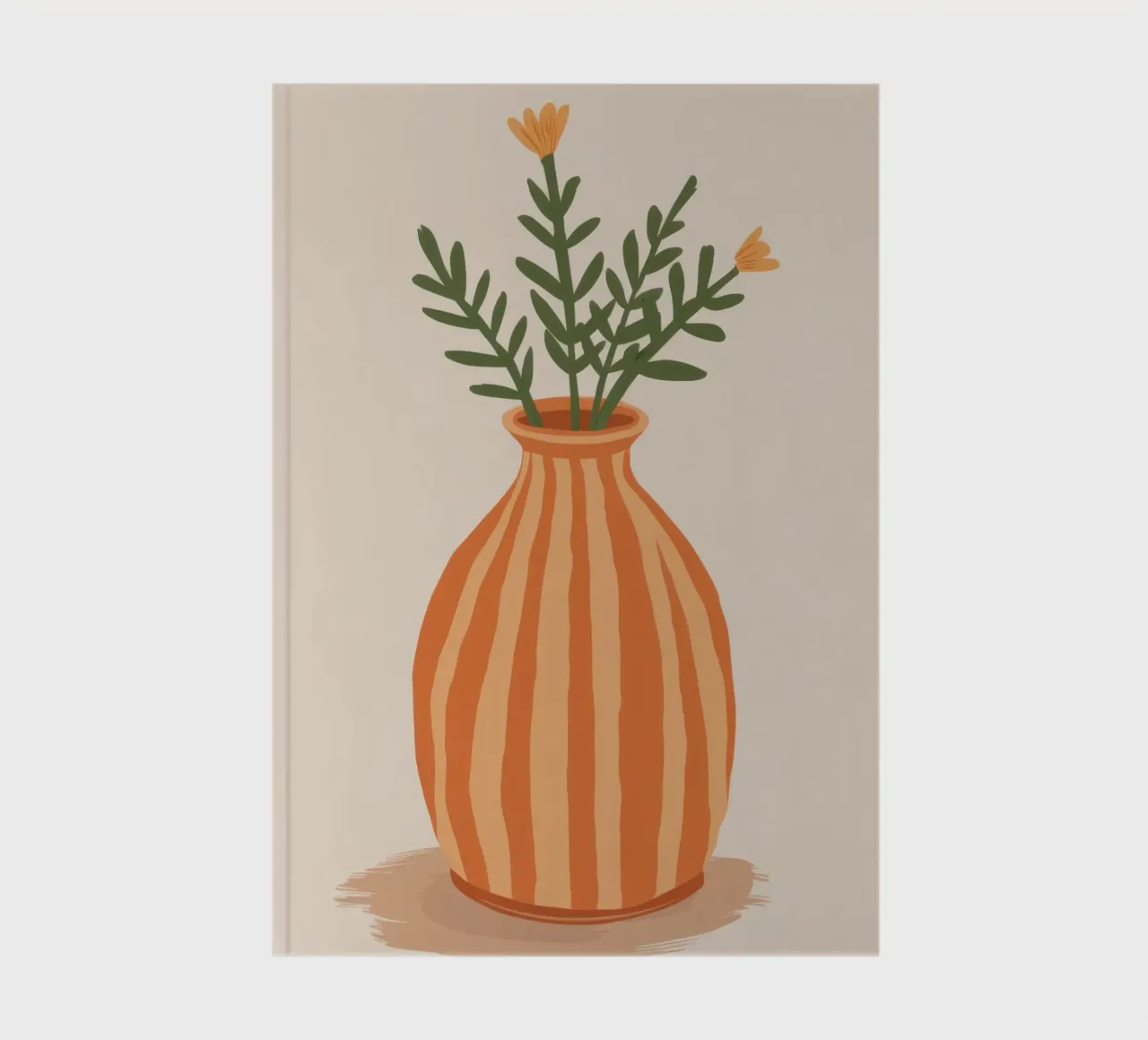 Terracotta Stripe Bouquet notebook by Rain Balance