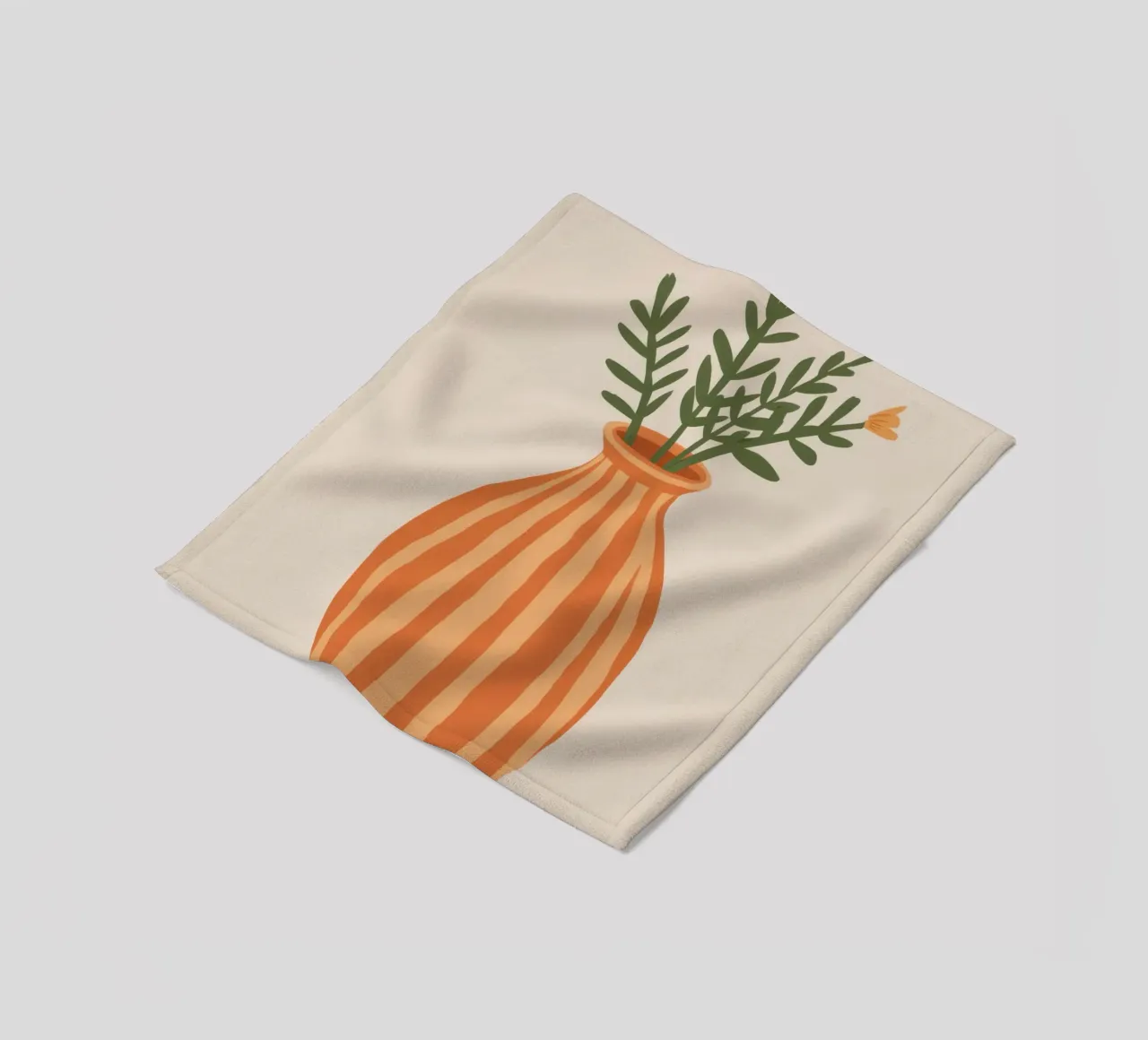 Terracotta Stripe Bouquet fleece blanket by Rain Balance
