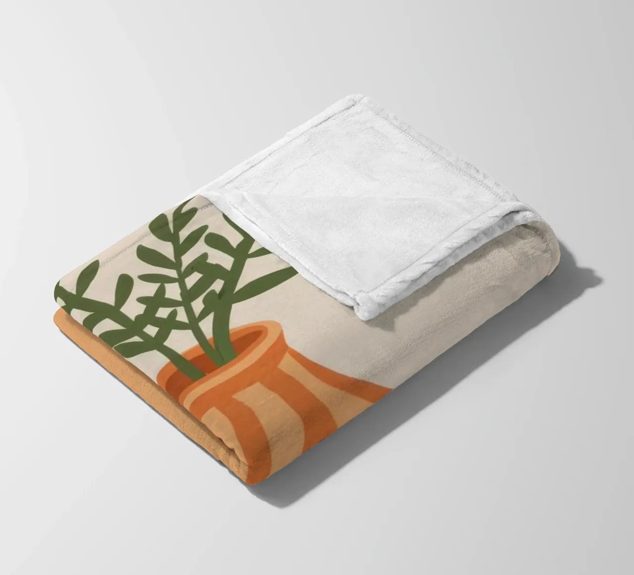 Terracotta Stripe Bouquet fleece blanket by Rain Balance