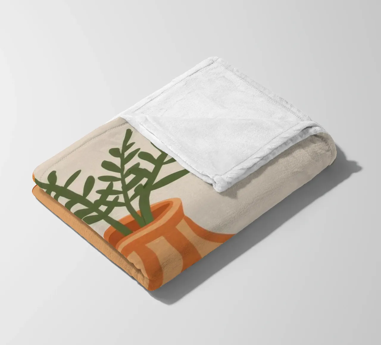 Terracotta Stripe Bouquet fleece blanket by Rain Balance