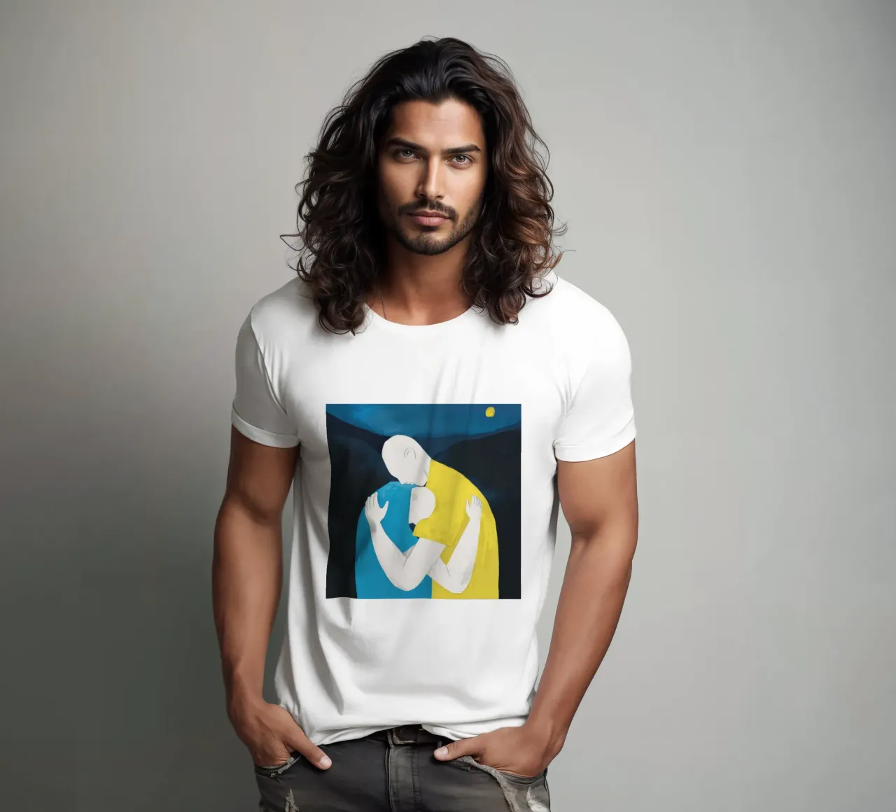 Abbraccio di conforto celeste t-shirt da Giant Foxs