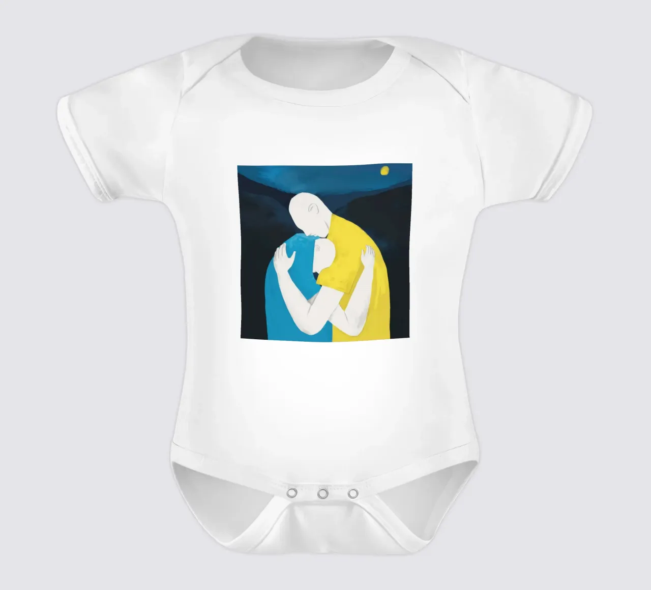 Celestial Comfort Hug short-sleeve baby romper by Giant Foxs