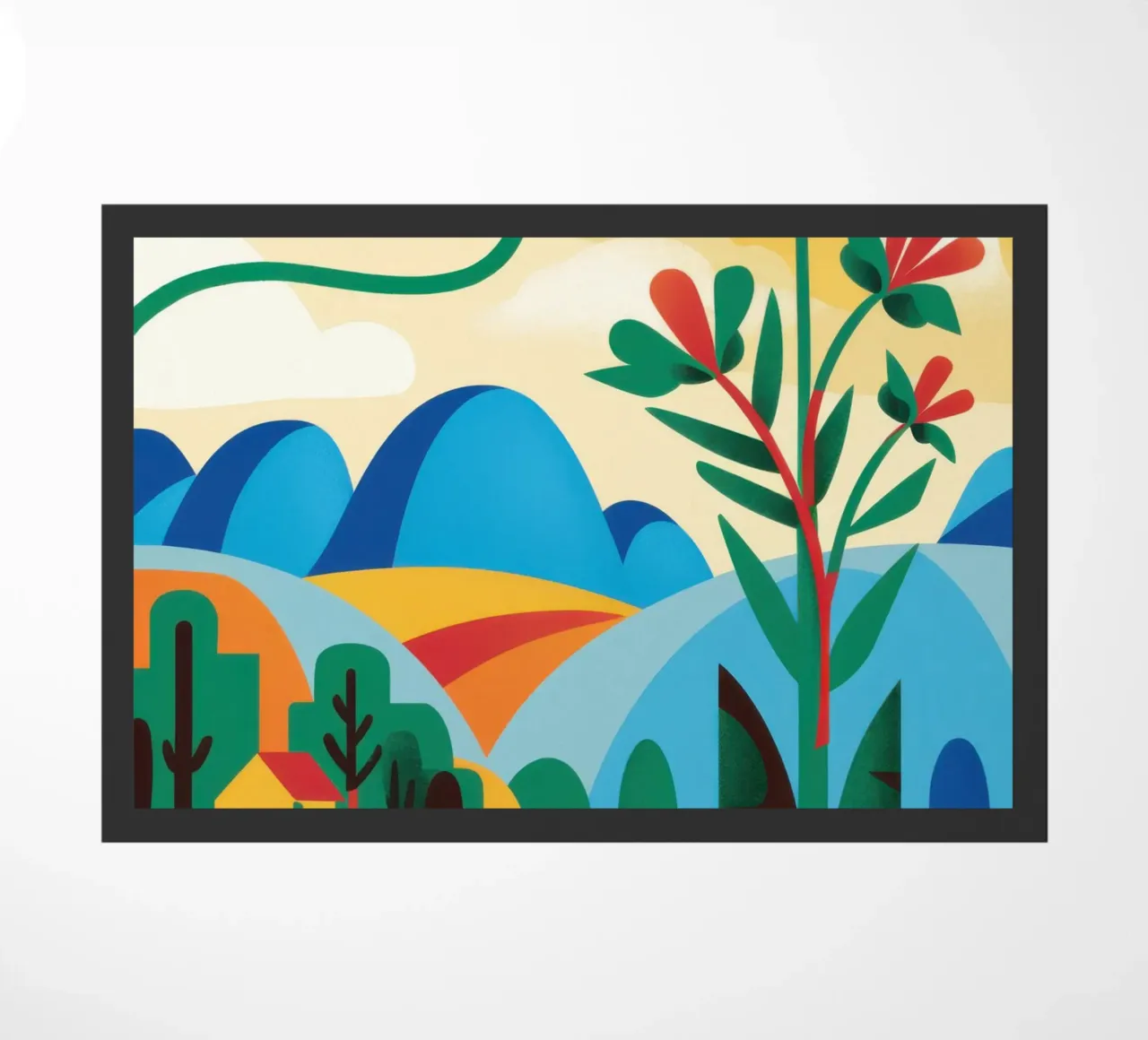 Folklore Blumenhügel Fußmatte von Reds Jays