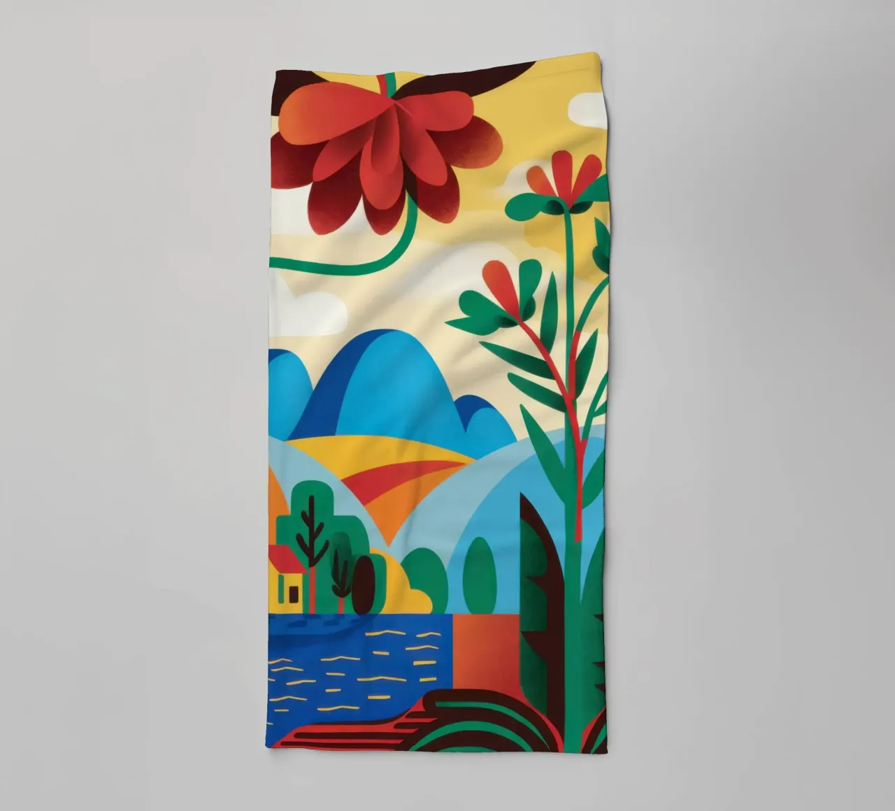 Folklore Blumenhügel Handtuch von Reds Jays