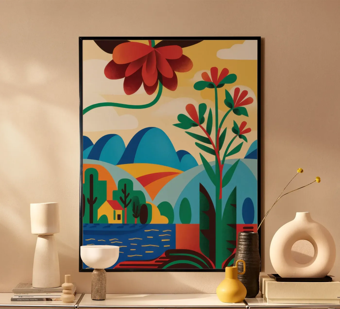 Folklore Flower Hill poster by Reds Jays