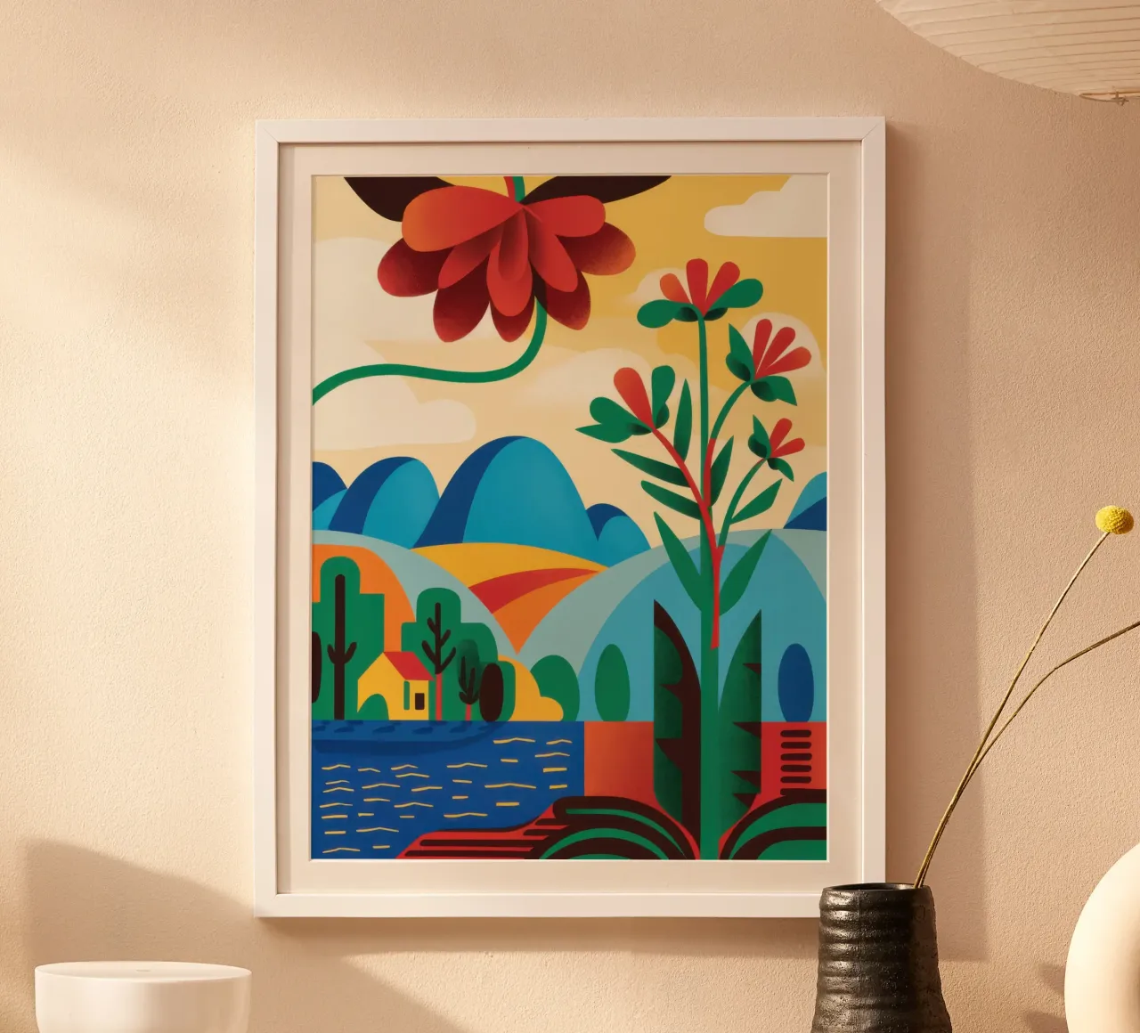 Folklore Flower Hill Poster von Reds Jays