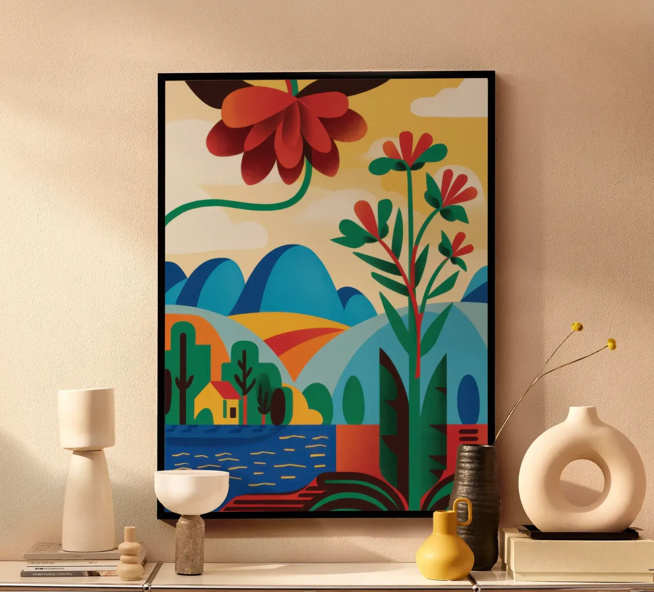 Folklore Flower Hill Poster von Reds Jays