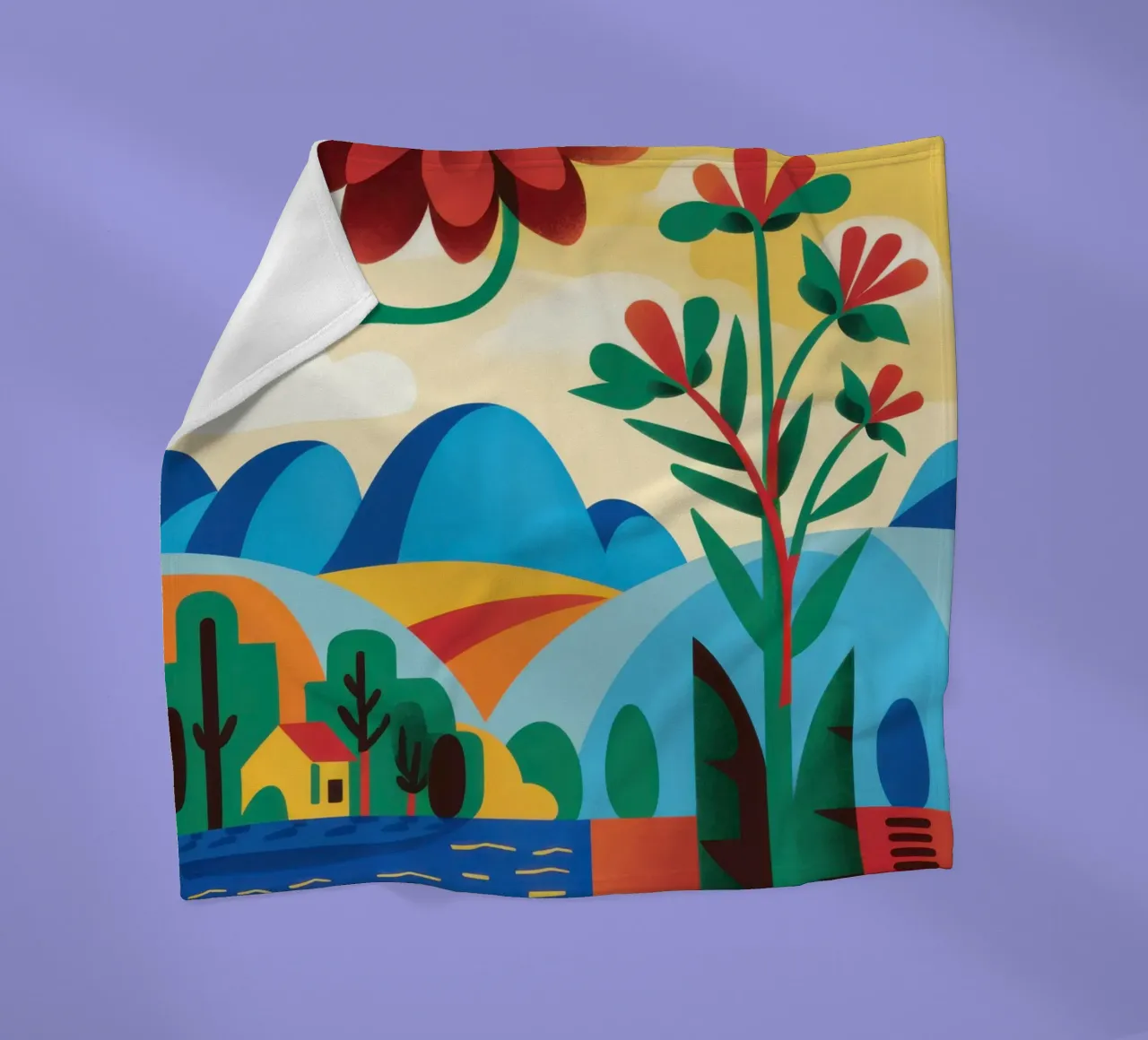 Folklore Blumenhügel Fleecedecke von Reds Jays