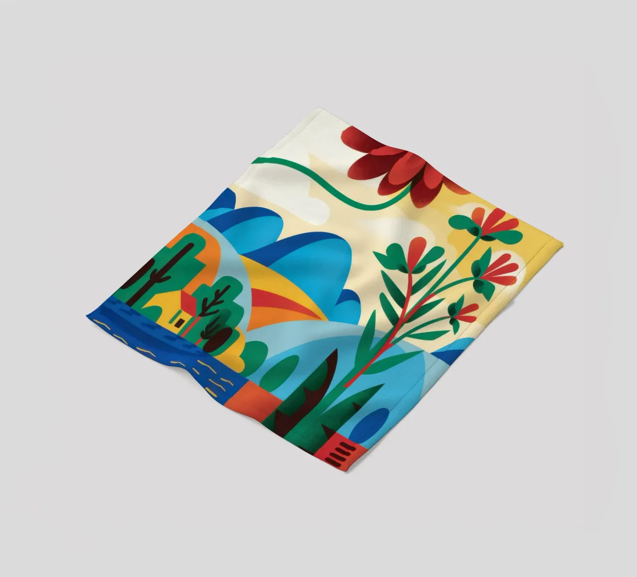 Folklore Blumenhügel Fleecedecke von Reds Jays