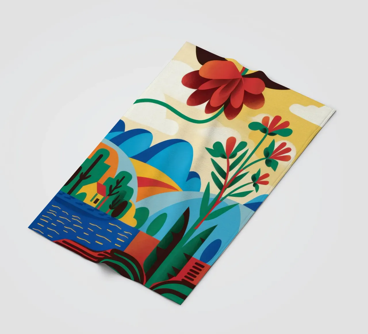 Folklore Blumenhügel Fleecedecke von Reds Jays