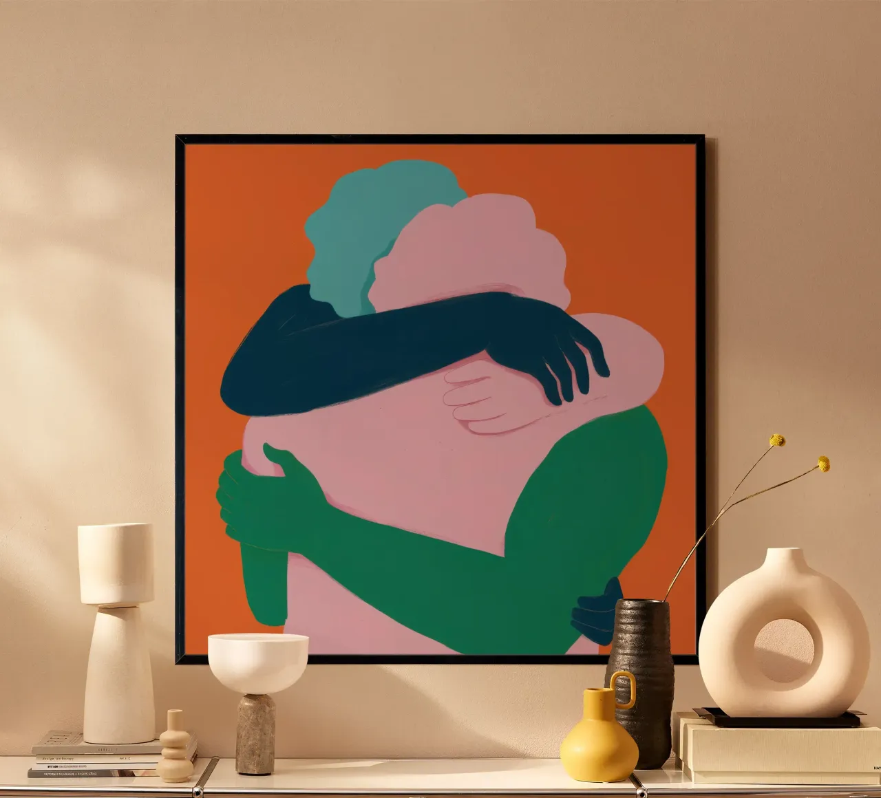 Câlin d'amour prismatique poster avec cadre en plastique de Giant Foxs