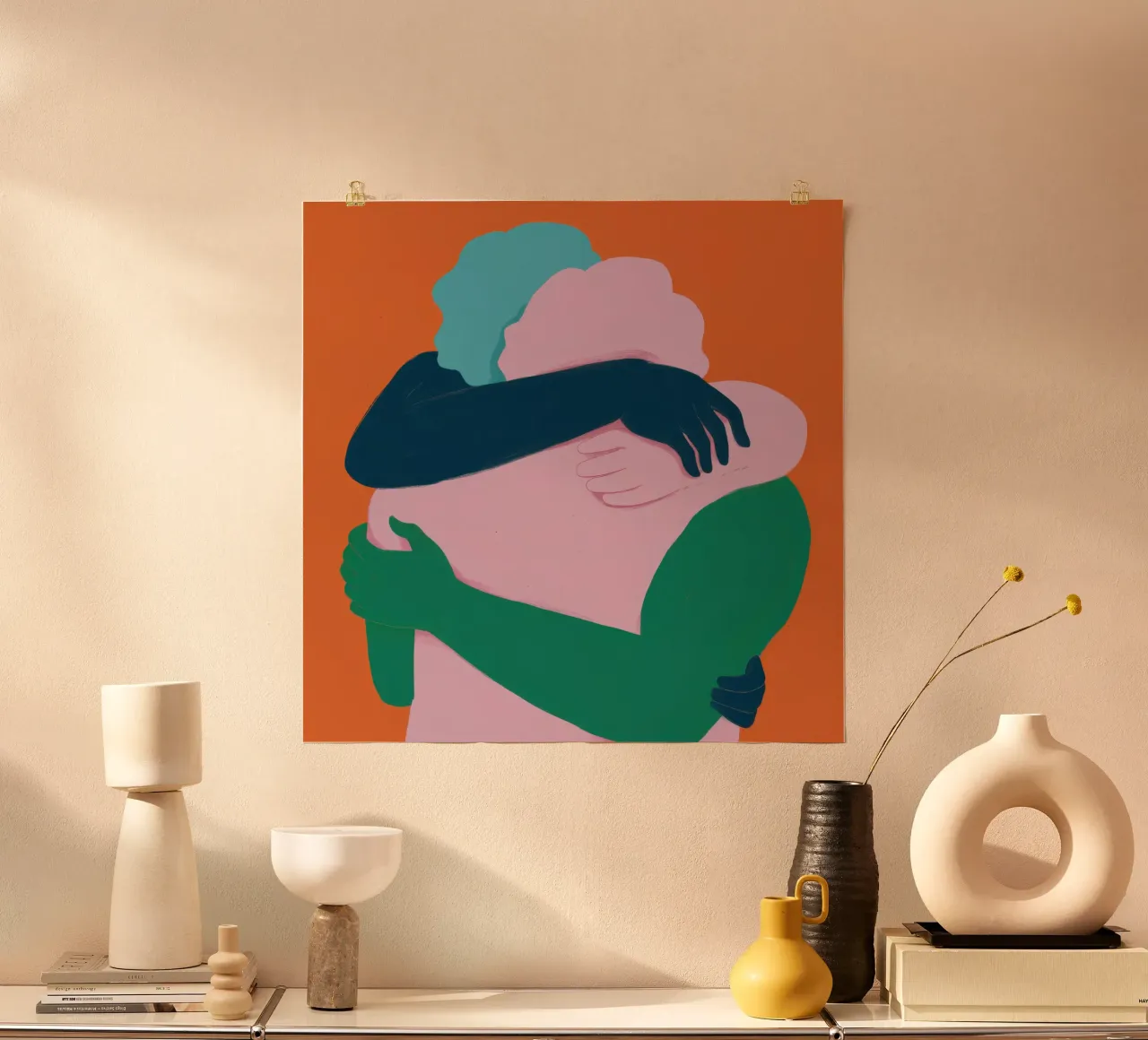 Câlin d'amour prismatique poster avec cadre en plastique de Giant Foxs